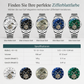 Automatische mechanische Uhr für Herren, leuchtend, wasserdicht, Geschäfts-Skelettuhr mit Schwungrad und Edelstahlarmband