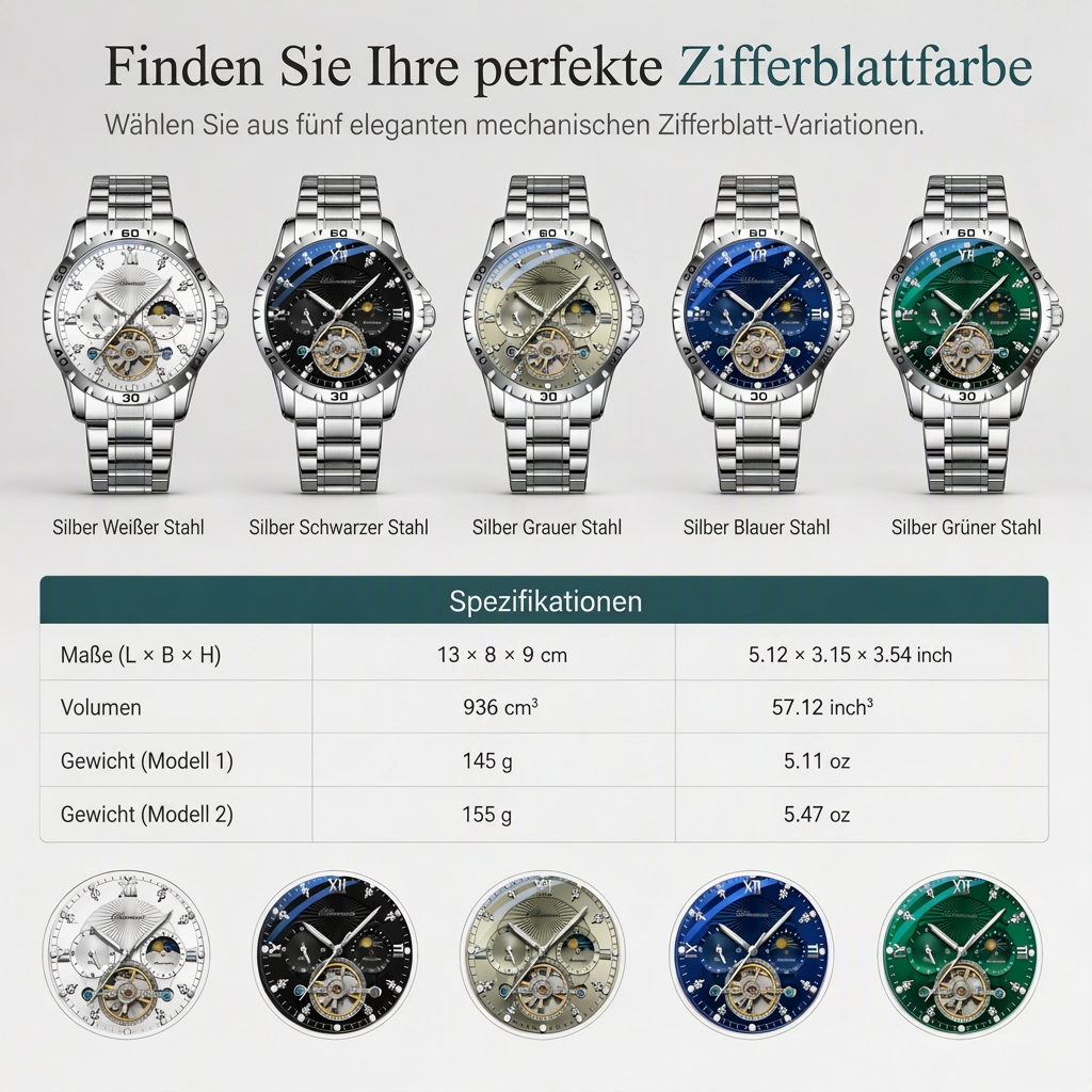 Automatische mechanische Uhr für Herren, leuchtend, wasserdicht, Geschäfts-Skelettuhr mit Schwungrad und Edelstahlarmband
