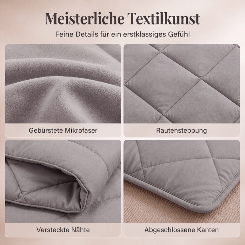 3-teiliges gestepptes Bettdeckenset mit Kissenbezügen