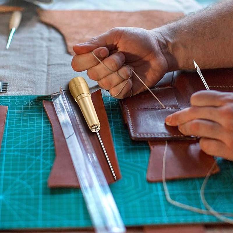 📢📢JETZT 50 % RABATT!! ⏰5-teiliges Leder-Nähahle-Set mit gewachstem Faden🧵