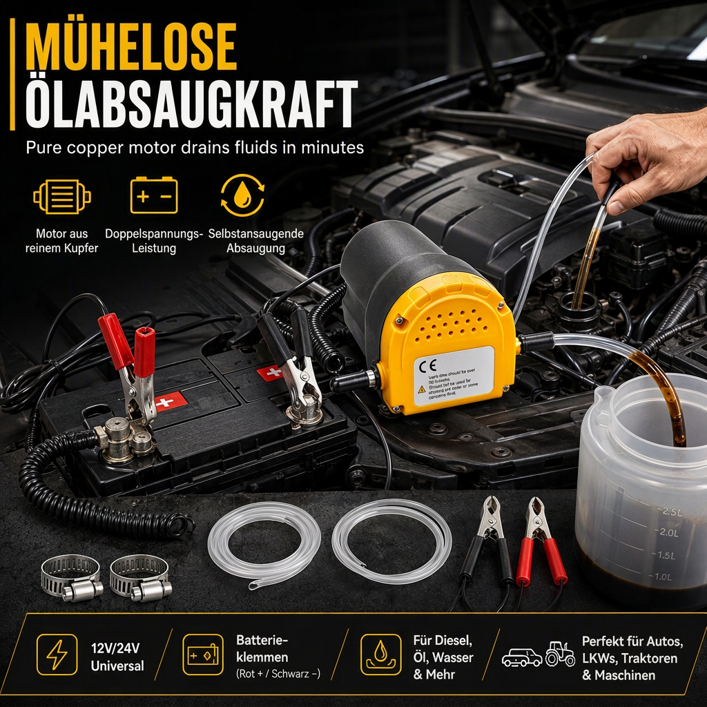 12V 24V Tragbare elektrische selbstansaugende Transferpumpe, Mikro-Dieselöl-Absauger für Autos