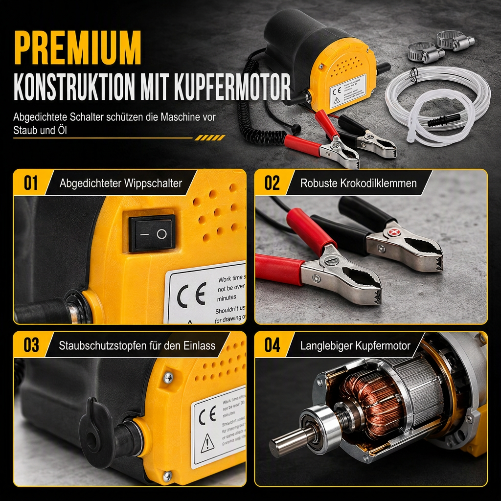 12V 24V Tragbare elektrische selbstansaugende Transferpumpe, Mikro-Dieselöl-Absauger für Autos
