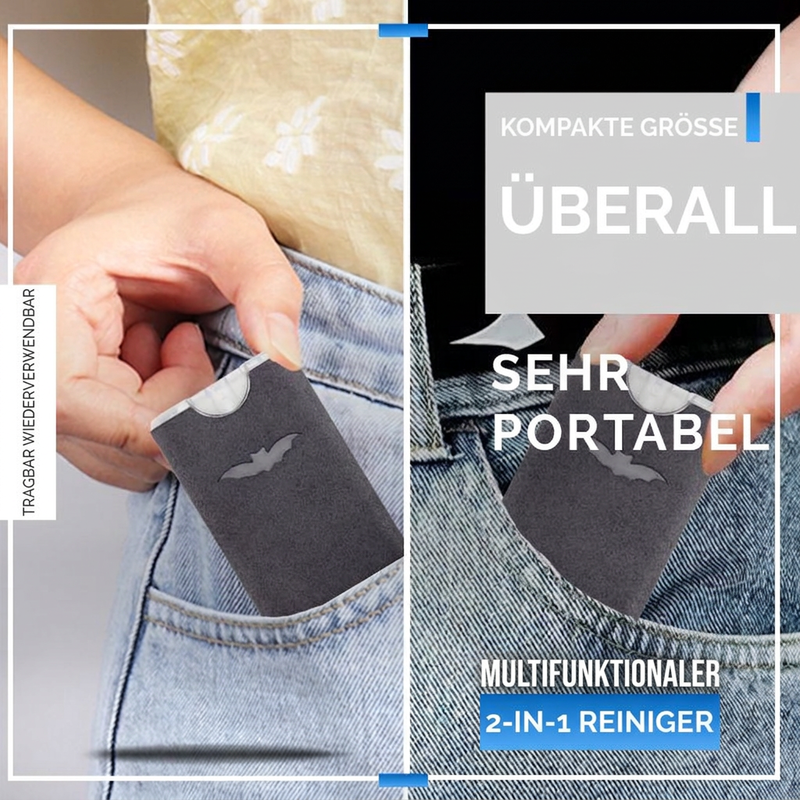 🧼 Tragbarer 2-in-1-Bildschirmreiniger mit Mikrofasertuch