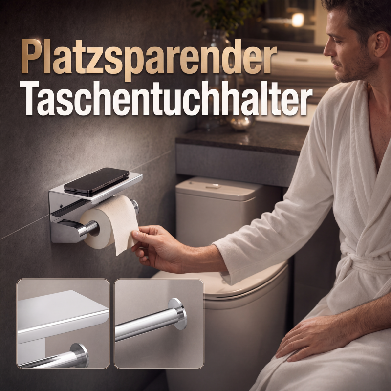Wandmontierte Edelstahl-Papierhalterung für Toilettenpapier