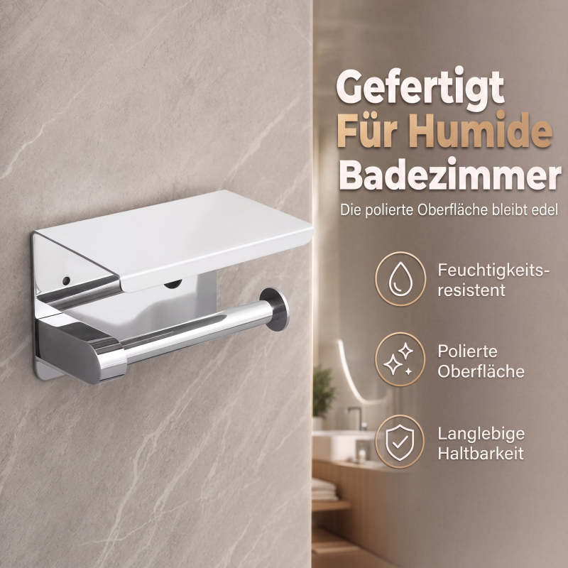 Wandmontierte Edelstahl-Papierhalterung für Toilettenpapier