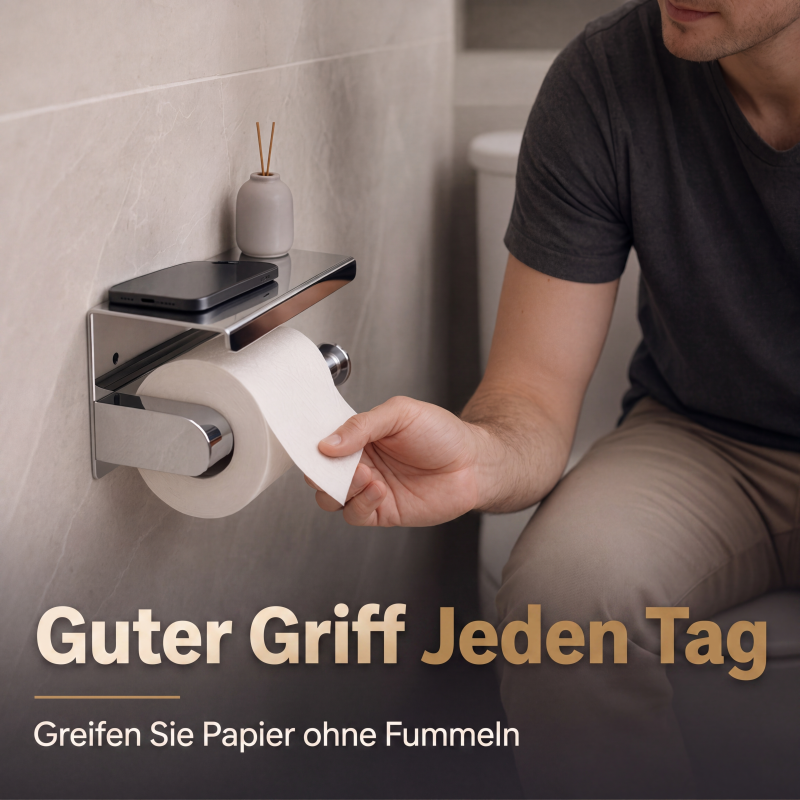 Wandmontierte Edelstahl-Papierhalterung für Toilettenpapier