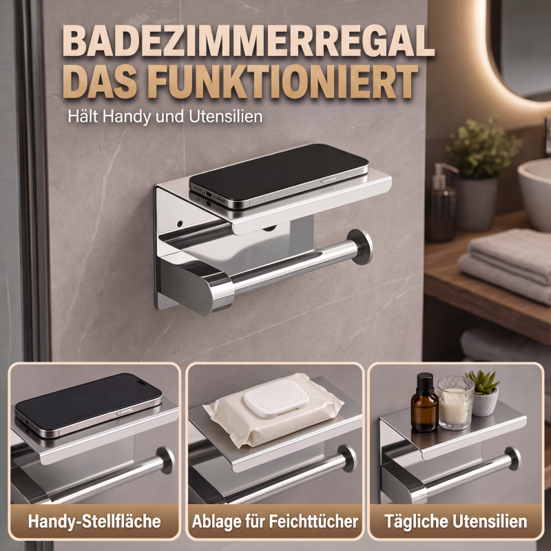 Wandmontierte Edelstahl-Papierhalterung für Toilettenpapier