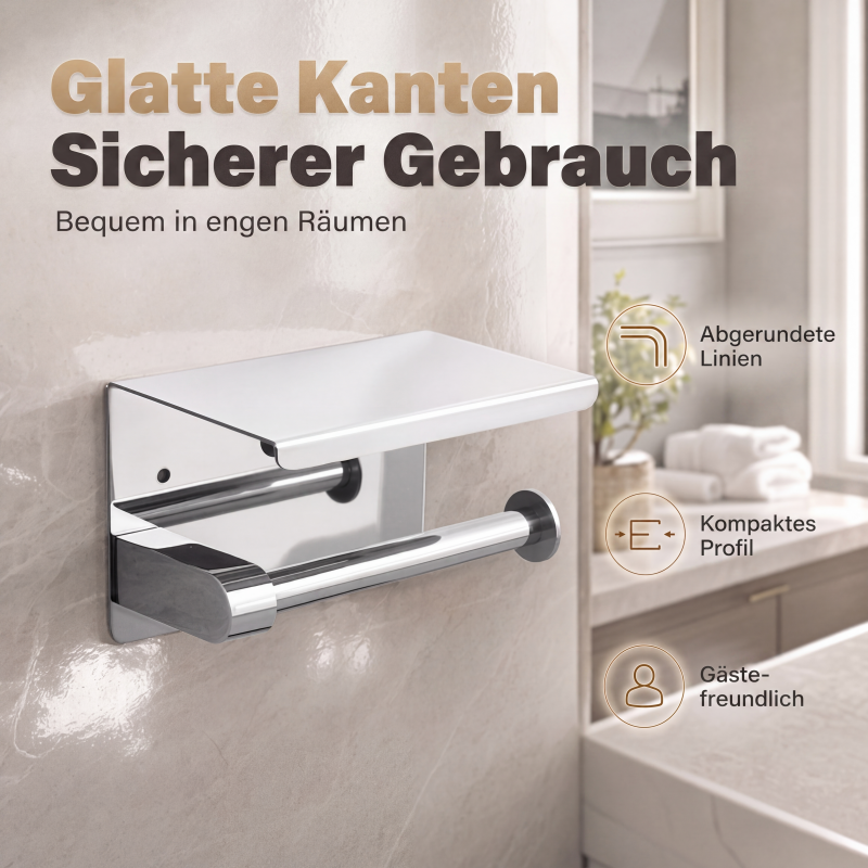 Wandmontierte Edelstahl-Papierhalterung für Toilettenpapier