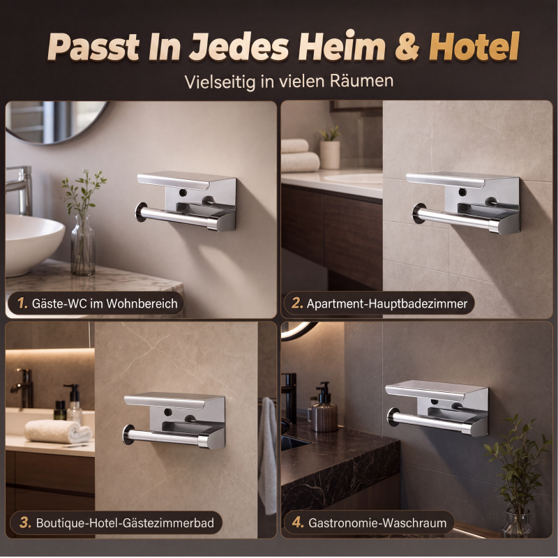 Wandmontierte Edelstahl-Papierhalterung für Toilettenpapier