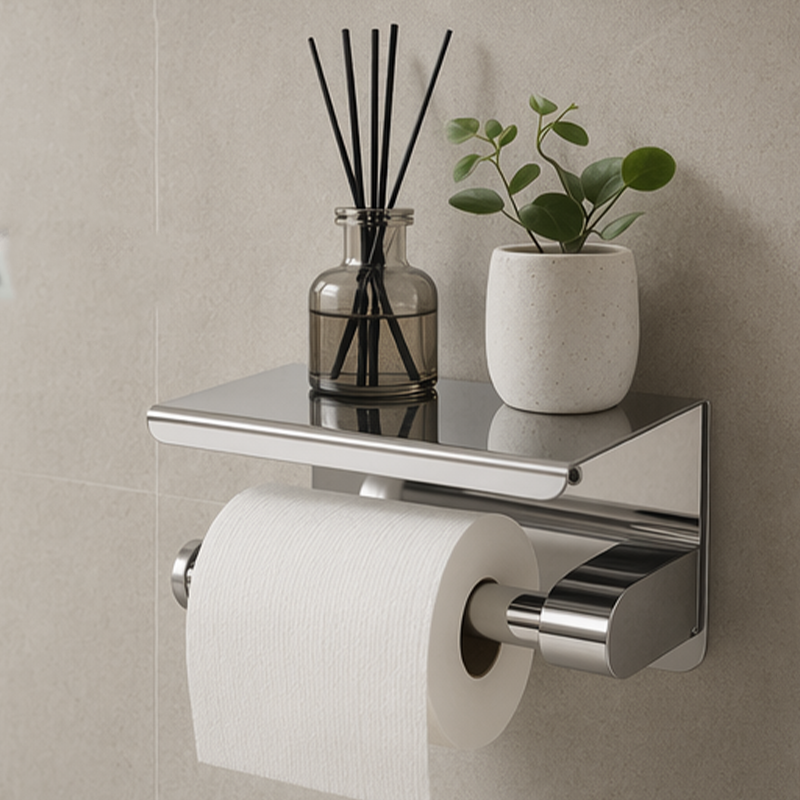 Wandmontierte Edelstahl-Papierhalterung für Toilettenpapier