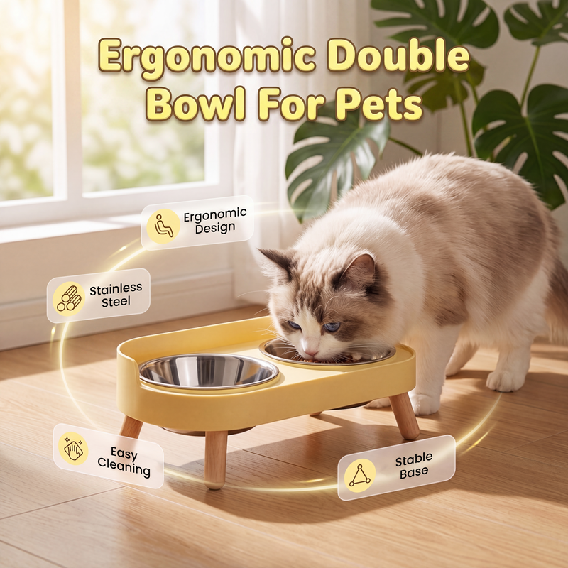 🐾Erhöhter Doppel-Futternapf für Haustiere🥣