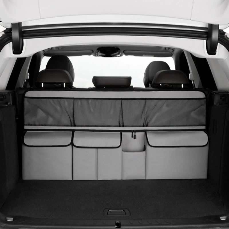 🚗 Große Kofferraum-Organizer-Tasche – multifunktionaler Sitzlehnen-Organizer mit Netz, für mehr Ordnung im Auto