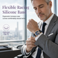 🕰️ Herren Tonneau Quarz-Chronograph mit skelettiertem Zifferblatt, Mondphase, Kalender & Silikonarmband