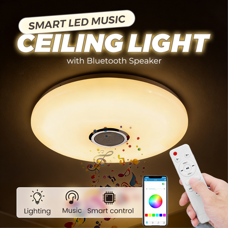 Smart LED Music Ceiling Light with Bluetooth Speaker
