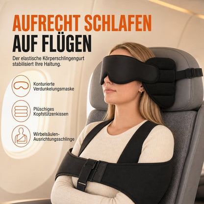 📢📢50% RABATT !!⏰Set aus integriertem Memory-Foam-Reisekissen und 3D-abdunkelnder Schlafmaske zur Nackenstütze auf Reisen