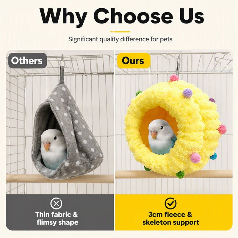🐦 50% RABATT! ☁️ Hängendes Vogelbett – Korallenfleece & kuschelig ✨