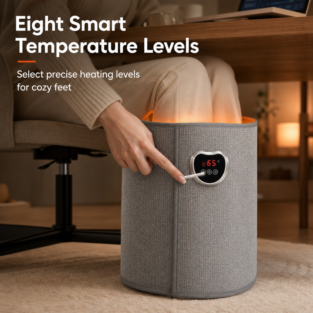 ❄️Winter-Must-haves! Elektrischer Fußwärmer für unter den Schreibtisch🦶🔥 – Schnelle Wärme und einstellbare Temperatur, damit Ihre Füße bei der Arbeit oder zu Hause schön warm bleiben ✨
