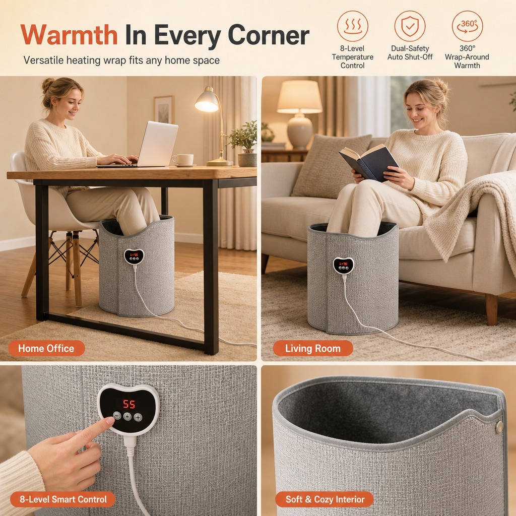 ❄️Winter-Must-haves! Elektrischer Fußwärmer für unter den Schreibtisch🦶🔥 – Schnelle Wärme und einstellbare Temperatur, damit Ihre Füße bei der Arbeit oder zu Hause schön warm bleiben ✨