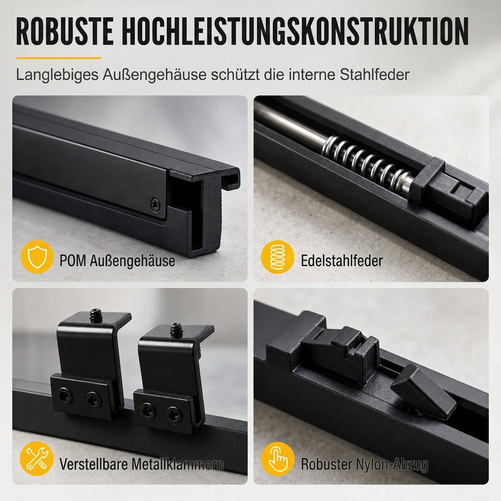 📢📢50% RABATT !!⏰Schiebetür Stalltür Soft Close Mechanismus POM Material Schienenpuffer Dämpfer Set mit bohrungsfreier Montage