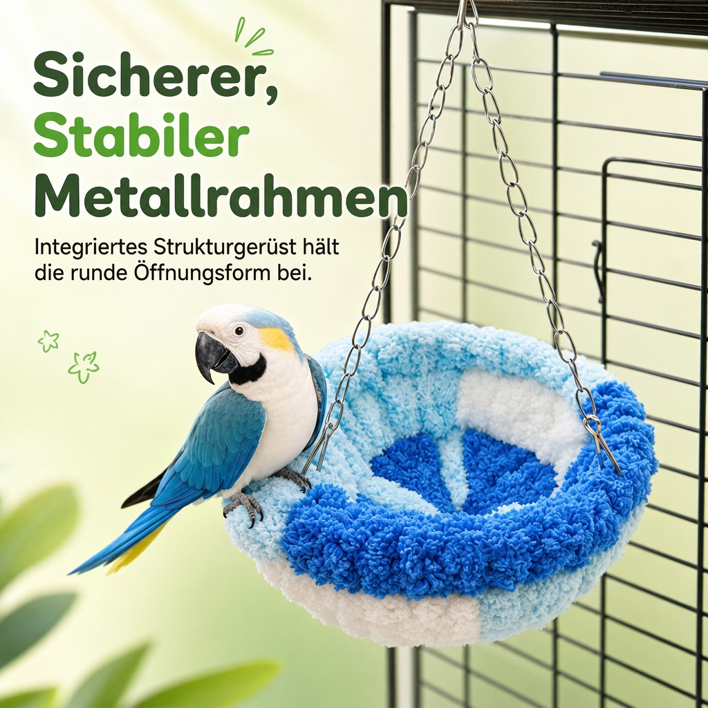🎄NUR FÜR KURZE ZEIT: 50% RABATT!🕊️Vogelnest Baumwollhängematte, warmer Schlafplatz & Schaukel für Papageien und Sittiche