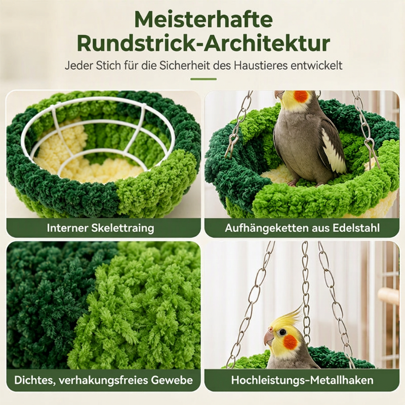 🎄NUR FÜR KURZE ZEIT: 50% RABATT!🕊️Vogelnest Baumwollhängematte, warmer Schlafplatz & Schaukel für Papageien und Sittiche