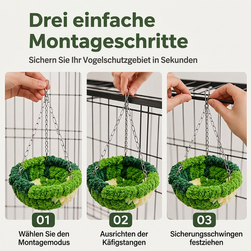 🎄NUR FÜR KURZE ZEIT: 50% RABATT!🕊️Vogelnest Baumwollhängematte, warmer Schlafplatz & Schaukel für Papageien und Sittiche