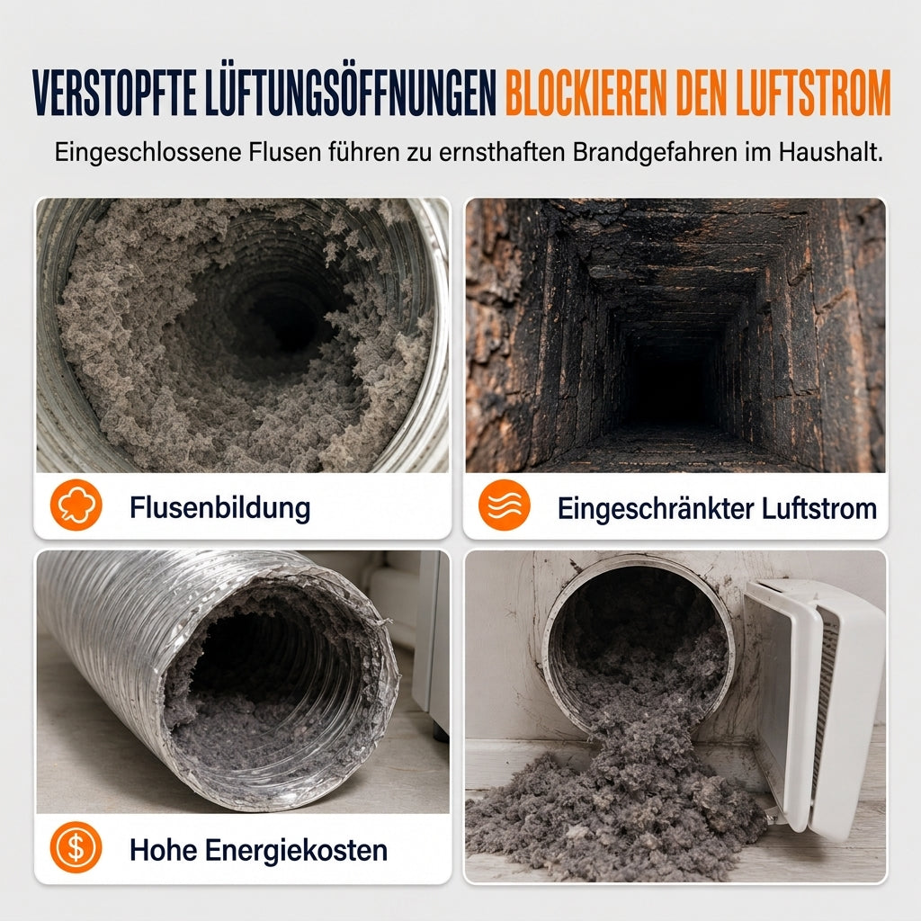 Rotierendes Reinigungsbürsten-Set für Kamine und Trocknerrohre mit flexiblen Stangen und Nylon-Bürstenkopf für die Reinigung von Heizkesseln und Rohren