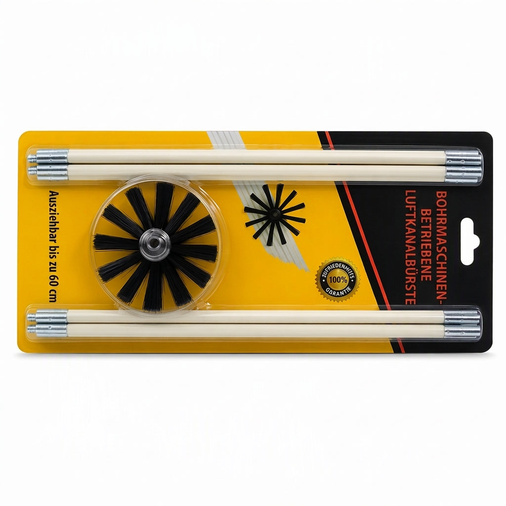 Rotierendes Reinigungsbürsten-Set für Kamine und Trocknerrohre mit flexiblen Stangen und Nylon-Bürstenkopf für die Reinigung von Heizkesseln und Rohren