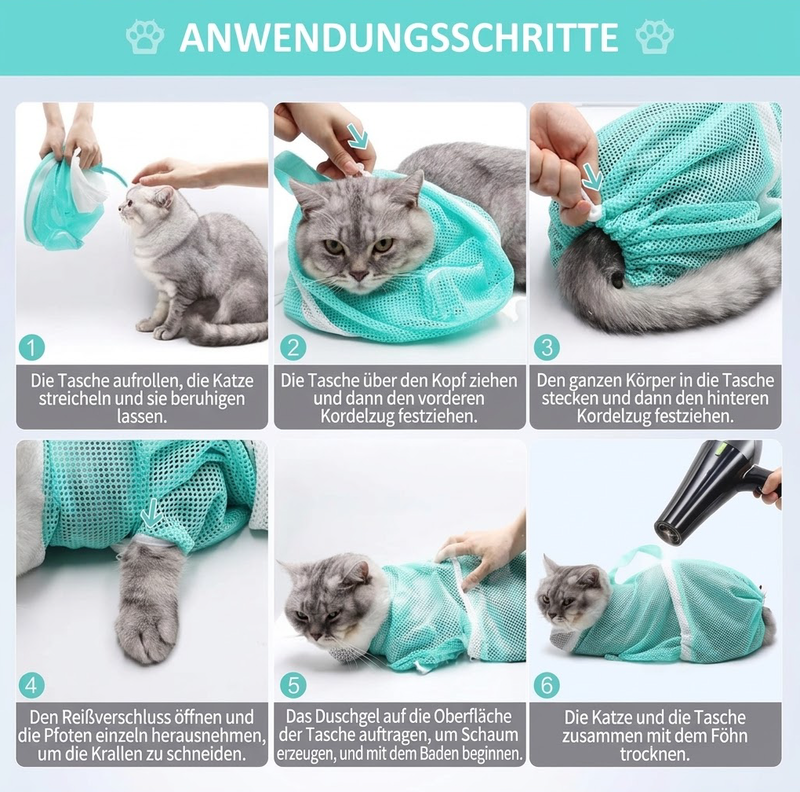 (🔥JETZT IM ANGEBOT -50% RABATT) 🐱Multifunktionale Pflege- und Bade Tasche für Haustiere