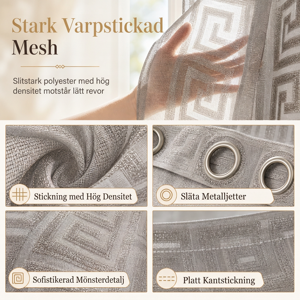 🏡 JETZT 50 % RABATT! ✨ Geometrisch jacquardgewebter, durchsichtiger Vorhangstoff – elegant und lichtdurchlässig für das Wohnzimmer 🌿