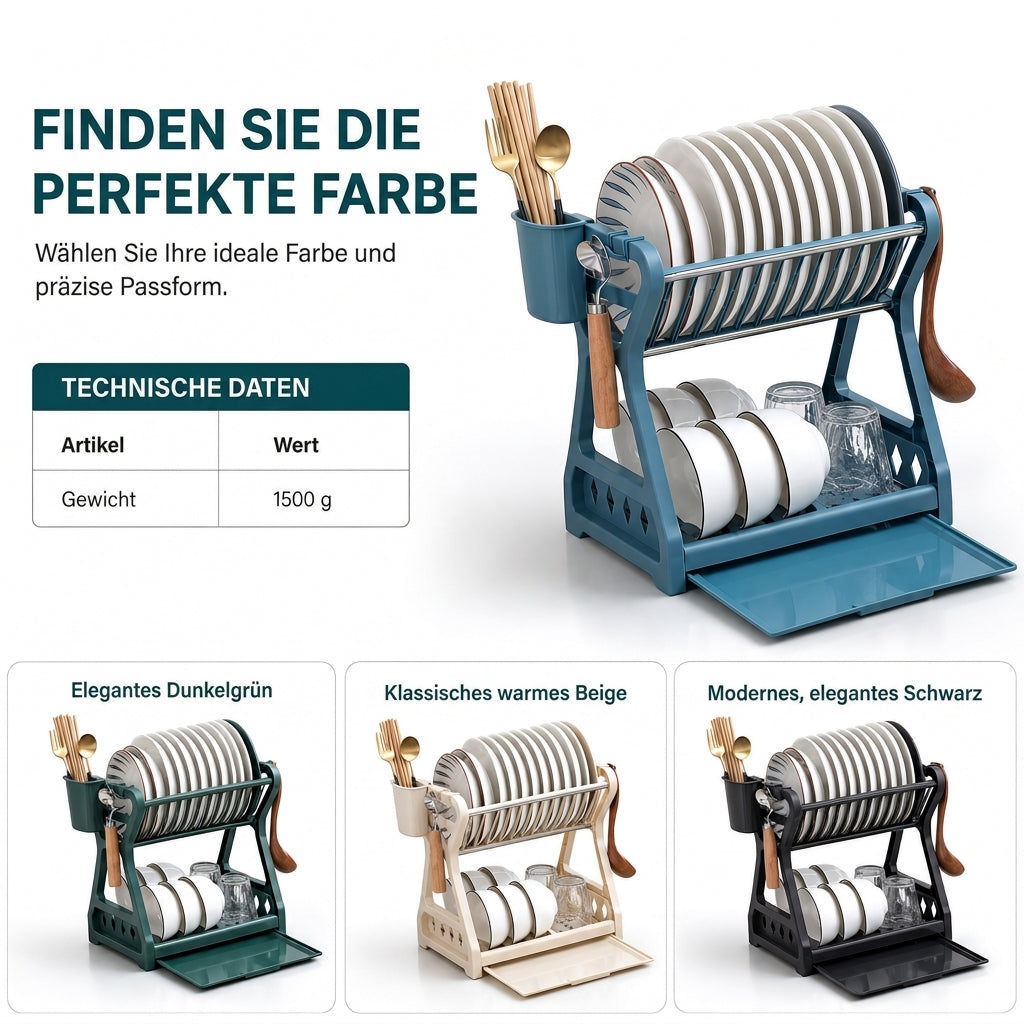 ✨ JETZT 50 % RABATT! !✨Mehrschichtige Küchen-Abtropfgestell und Aufbewahrungsorganizer für Geschirr mit Stahlrahmen
