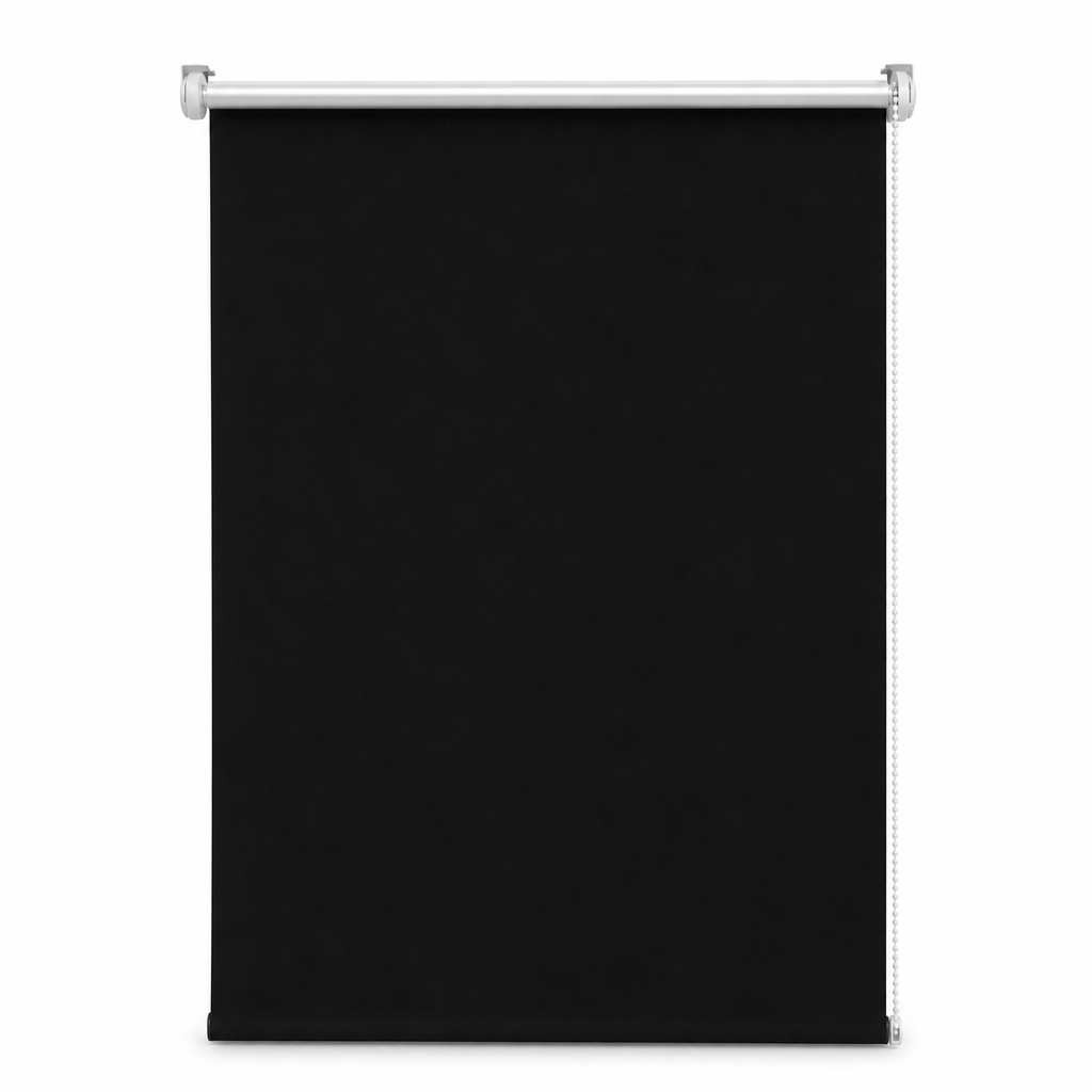 🔥 50 % RABATT!! 📢🌑 100% Verdunkelungsrollo – UV-Schutz, nahtlose Kanten & Klemmfix ohne Bohren, 130 cm Schwarz