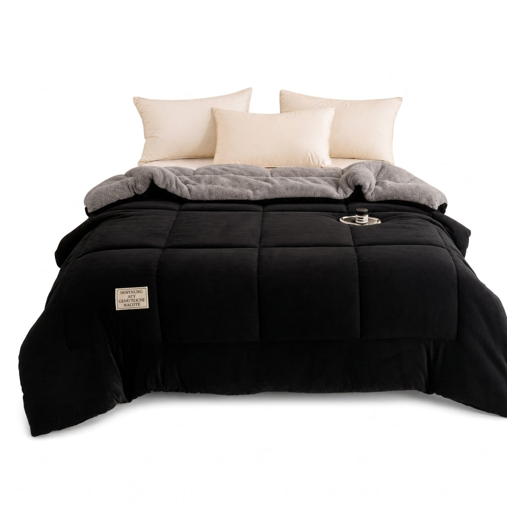 🛏️ Nur kurze Zeit 50% Rabatt! Dicke gesteppte Winterdecke aus Schneeflocken-Samt, kuschelig warm ❄️