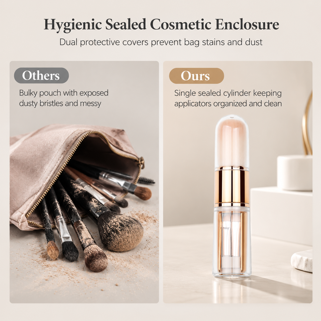 ✨ 50% RABATT! 💄 6-in-1 Make-up-Pinsel – Für Puder, Rouge & Lippen, praktisch zum Mitnehmen 💋