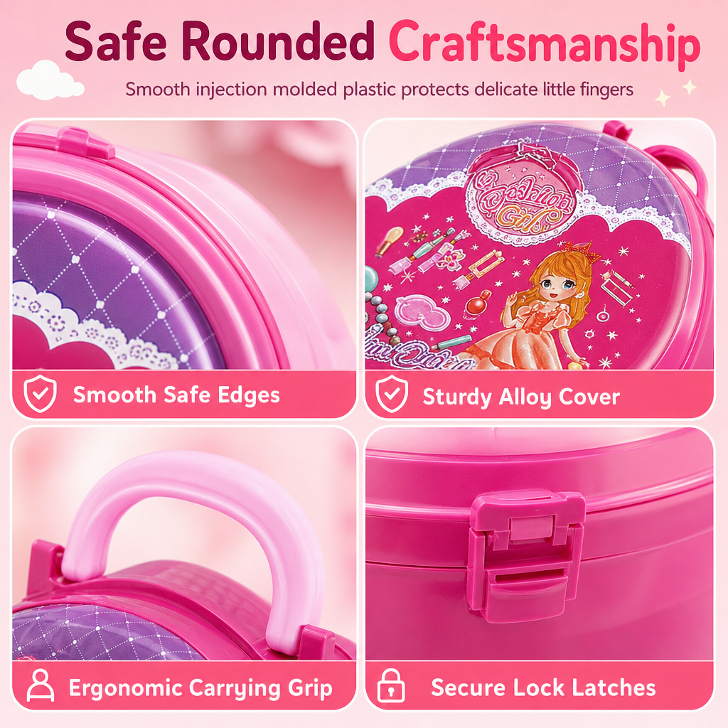 📢📢 50 % RABATT🎀Schminkkoffer mit Spiel-Schminktisch für Kinder – Tragbares Rollenspiel-Set für Mädchen