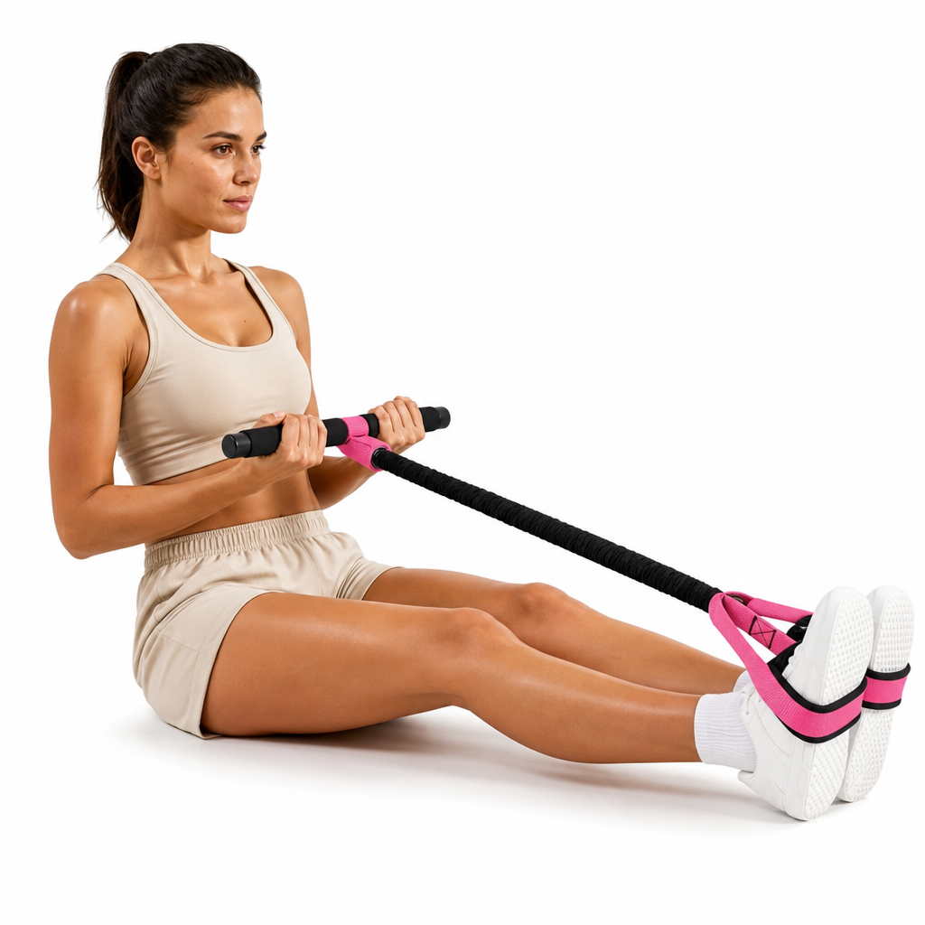 50% RABATT! 🏋️ Pedal-Widerstandsband 55 lbs – elastisches Zugseil für Bauch, Beine & Po, ideal für Zuhause