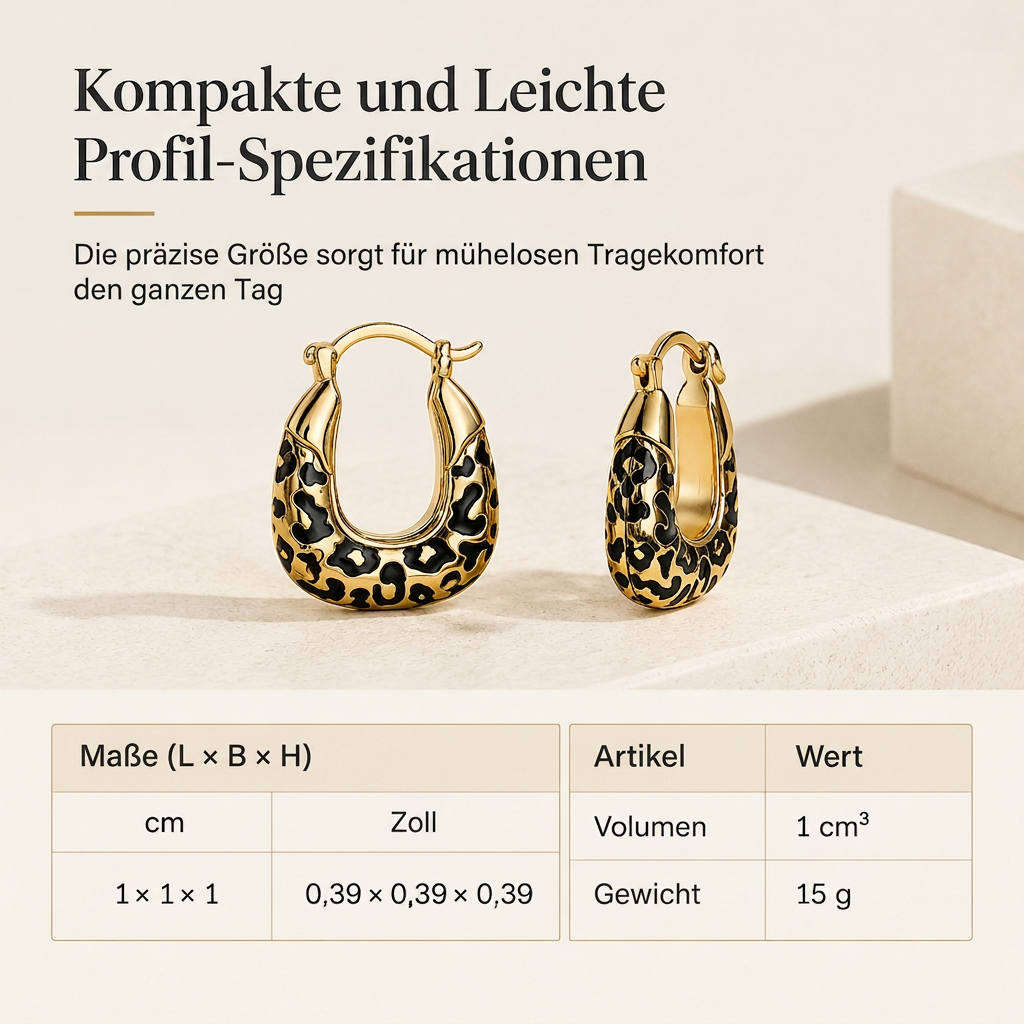 🔥50% RABATT!! 📢🐆 Vintage Leopardenmuster U-förmige Huggie Creolen – Verleihen Sie Alltagsoutfits einen kühnen Retro-Touch, leicht und bequem  ✨