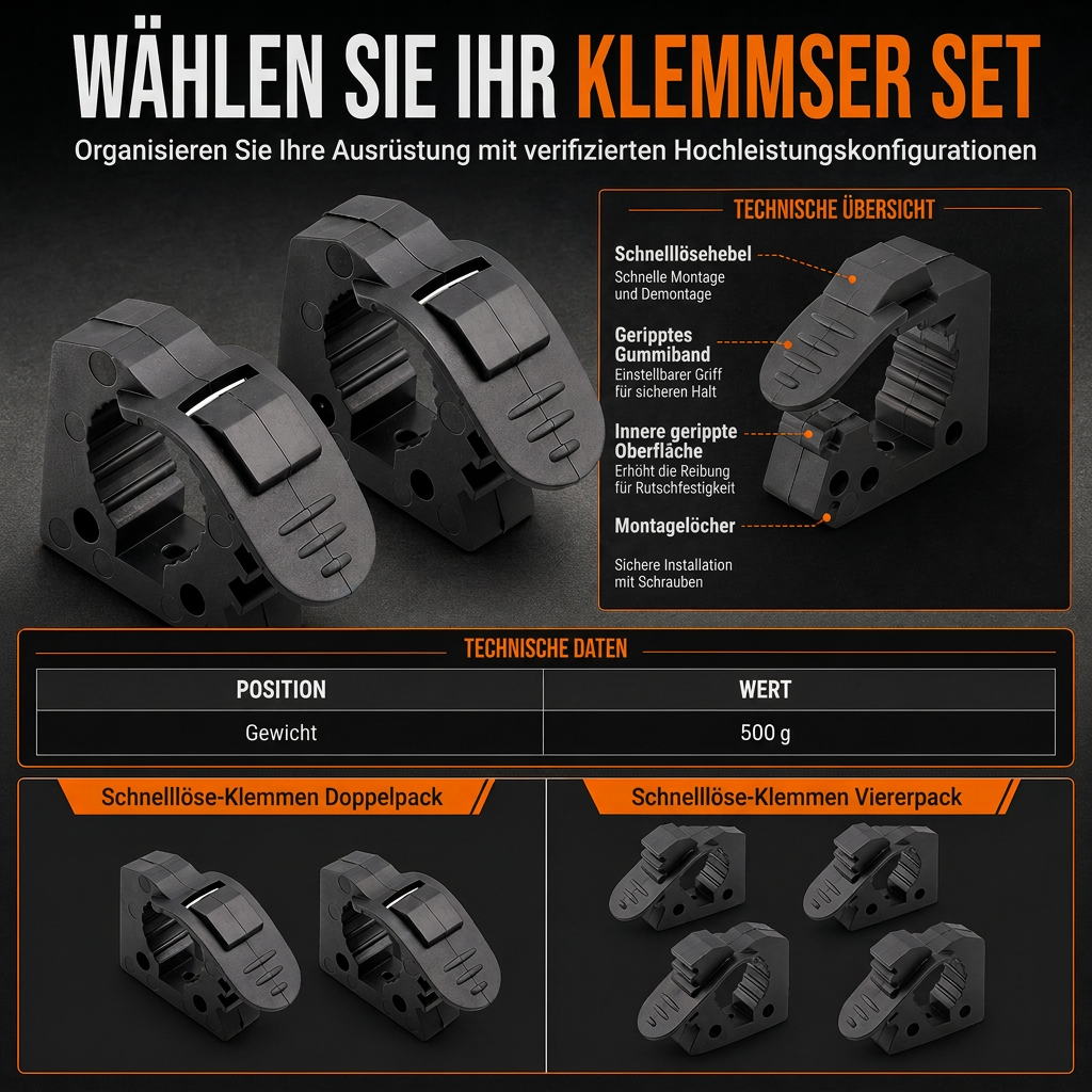 📢📢50% RABATT !!⏰Schnellinstallationswerkzeug-Klemmen Stabile Montagehalterungen für 3-4cm-Werkzeuge in Fahrzeugen und im Innenbereich