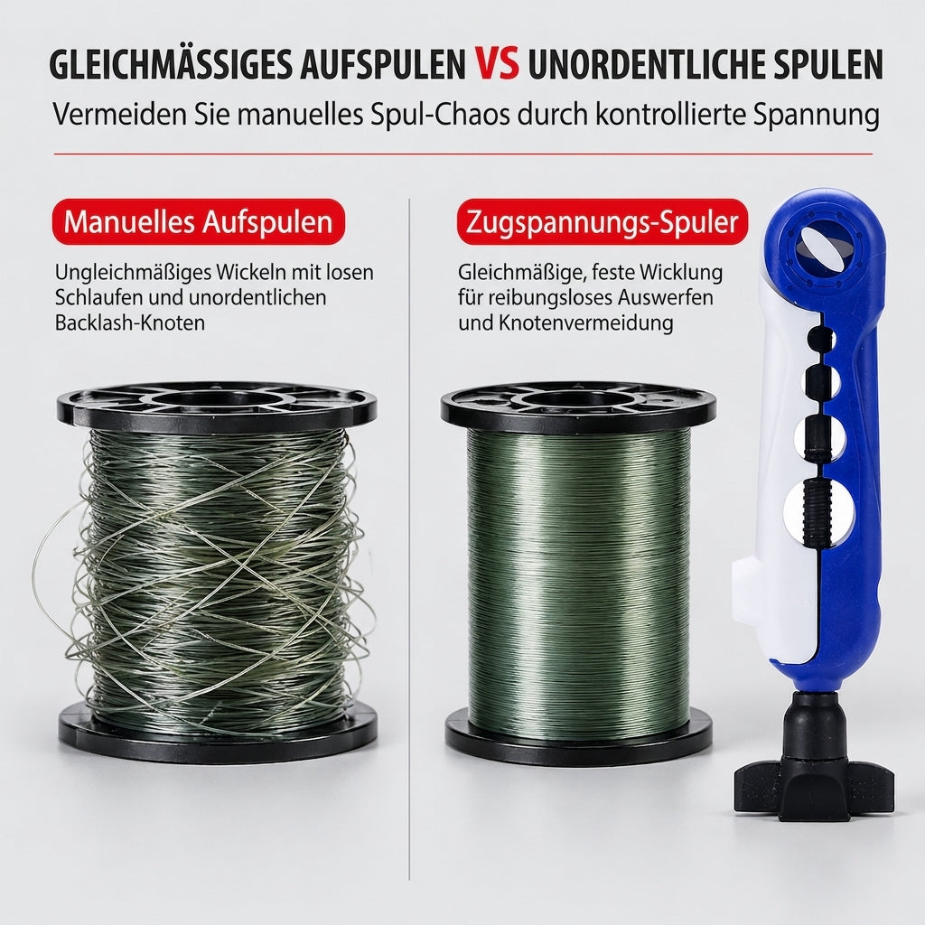 📢📢50% RABATT !!⏰Tragbarer kompakter Angelschnur-Spooler und Rollenwickler Angelzubehör