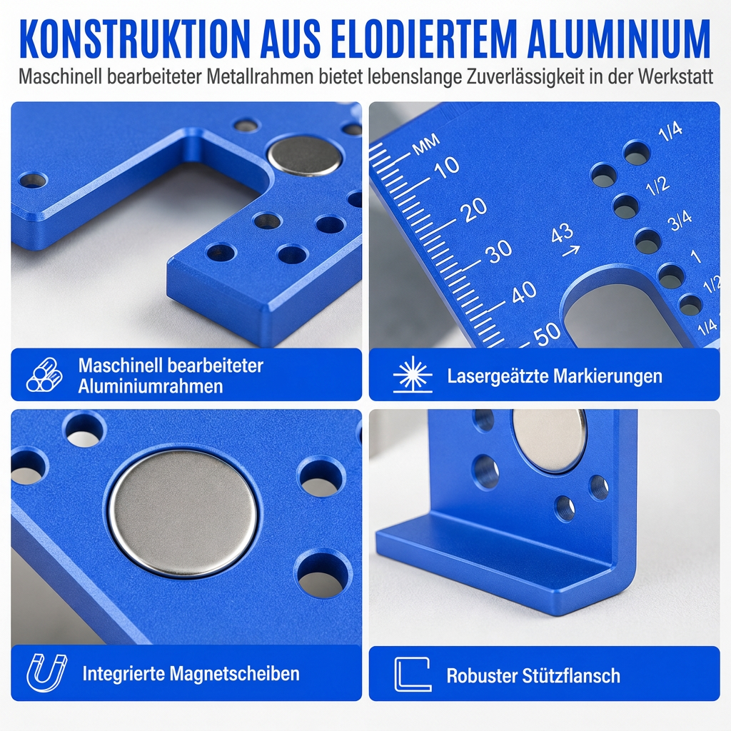 📢📢50% RABATT !!⏰Werkzeug: Installationsschablone und Schnellpositionierungs-Befestigungsplatte für Aluminium-Magnetklappscharnier