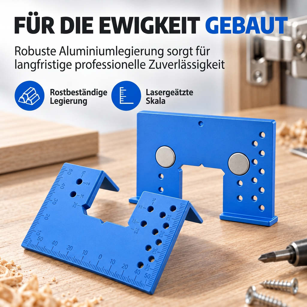 📢📢50% RABATT !!⏰Werkzeug: Installationsschablone und Schnellpositionierungs-Befestigungsplatte für Aluminium-Magnetklappscharnier