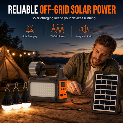 ☀️ 50% RABATT! 📻 Tragbares Solar-Notfallradio mit Bluetooth-Lautsprecher, Taschenlampe & 5V-Ladefunktion