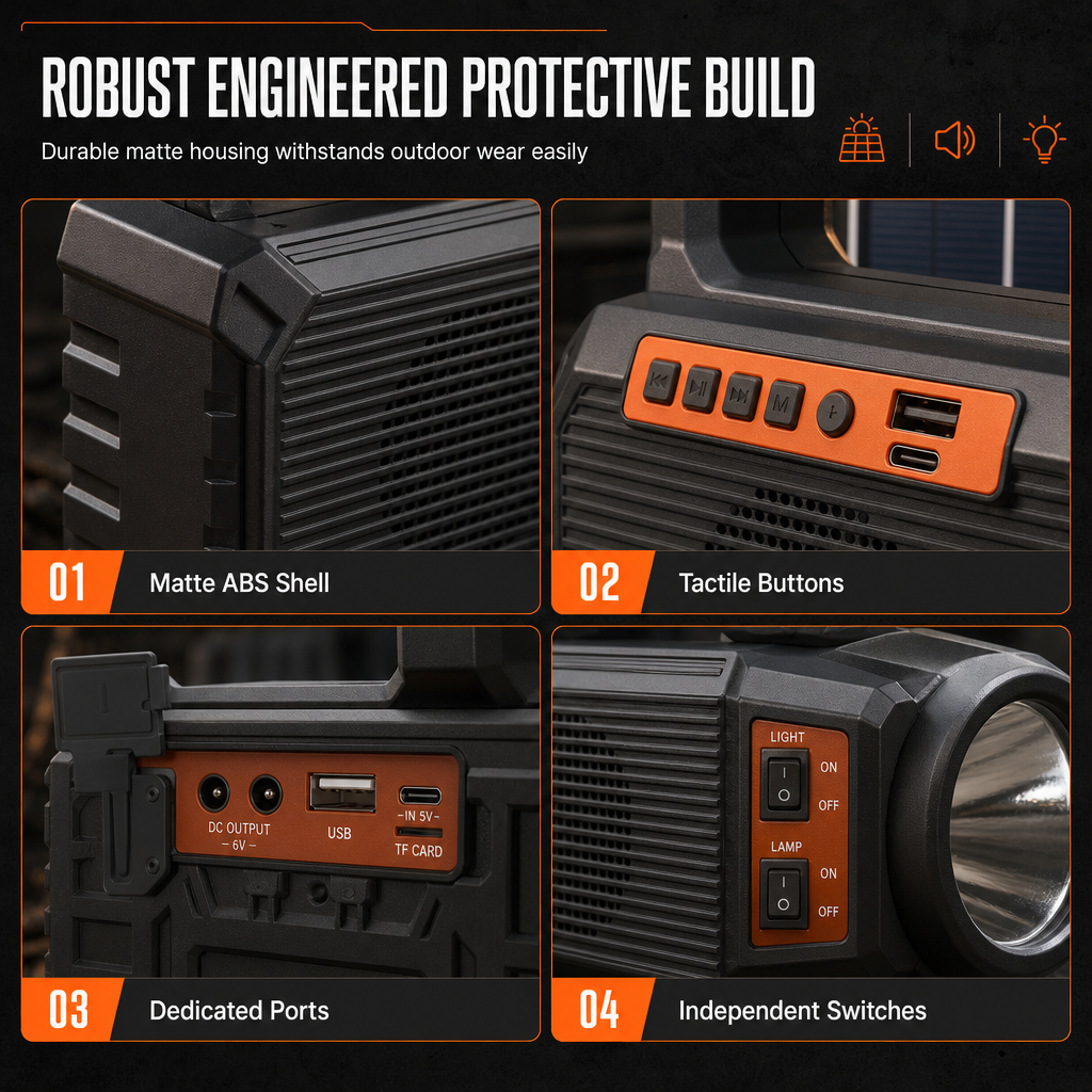 ☀️ 50% RABATT! 📻 Tragbares Solar-Notfallradio mit Bluetooth-Lautsprecher, Taschenlampe & 5V-Ladefunktion