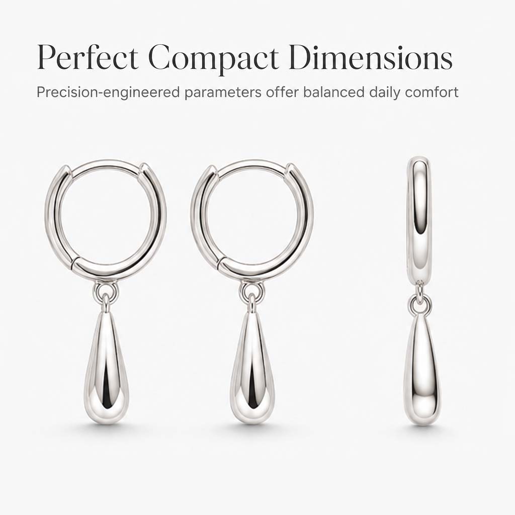 ⏳Zeitlich begrenztes Angebot⏳ Minimalistische Tropfen-Creolen für Damen – elegante Huggie-Ohrringe mit Hochglanzfinish und Klickverschluss, 1 Paar