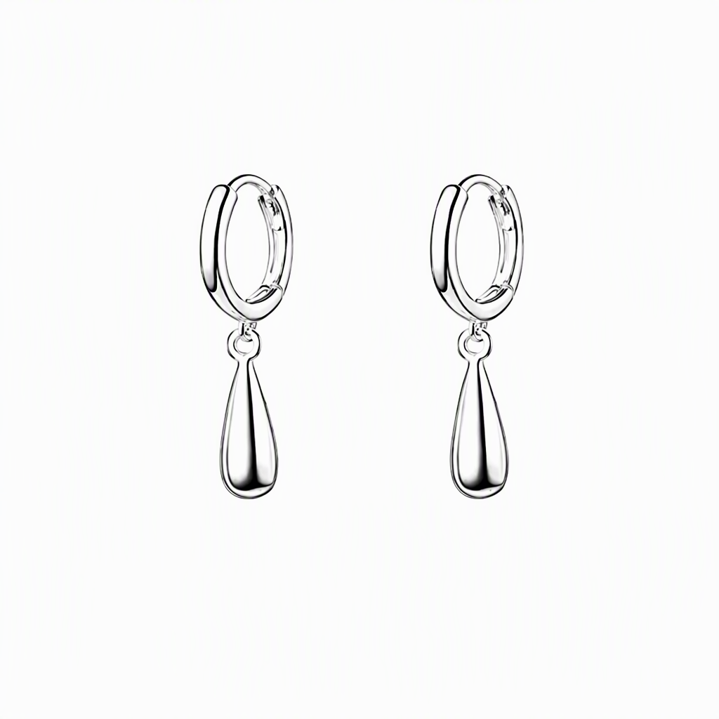 ⏳Zeitlich begrenztes Angebot⏳ Minimalistische Tropfen-Creolen für Damen – elegante Huggie-Ohrringe mit Hochglanzfinish und Klickverschluss, 1 Paar