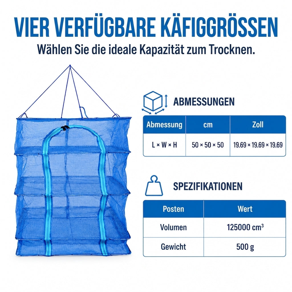 Mehrschichtiges, faltbares, hängendes Netz-Trocknungsgestell aus Nylon mit Haken, verdickt, Mücken- und Fliegenschutz