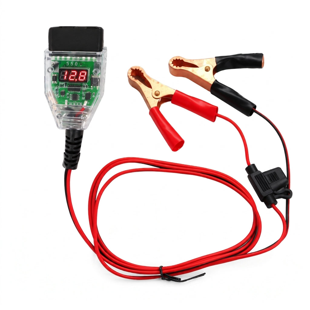 🚗 50% RABATT! 🔋 OBDII 12V Speicher-Backup – Mit Spannungsanzeige ✨