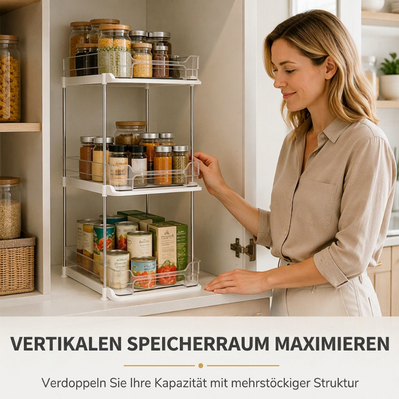 Mehrstufiger Organizer unter der Spüle
