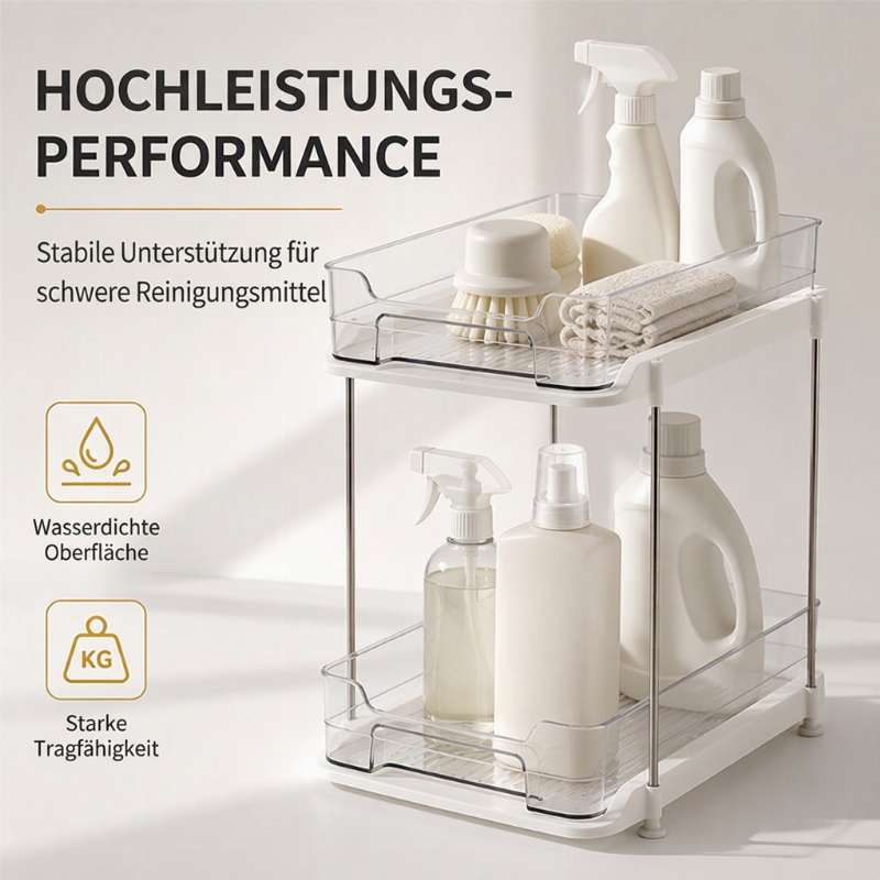 Mehrstufiger Organizer unter der Spüle