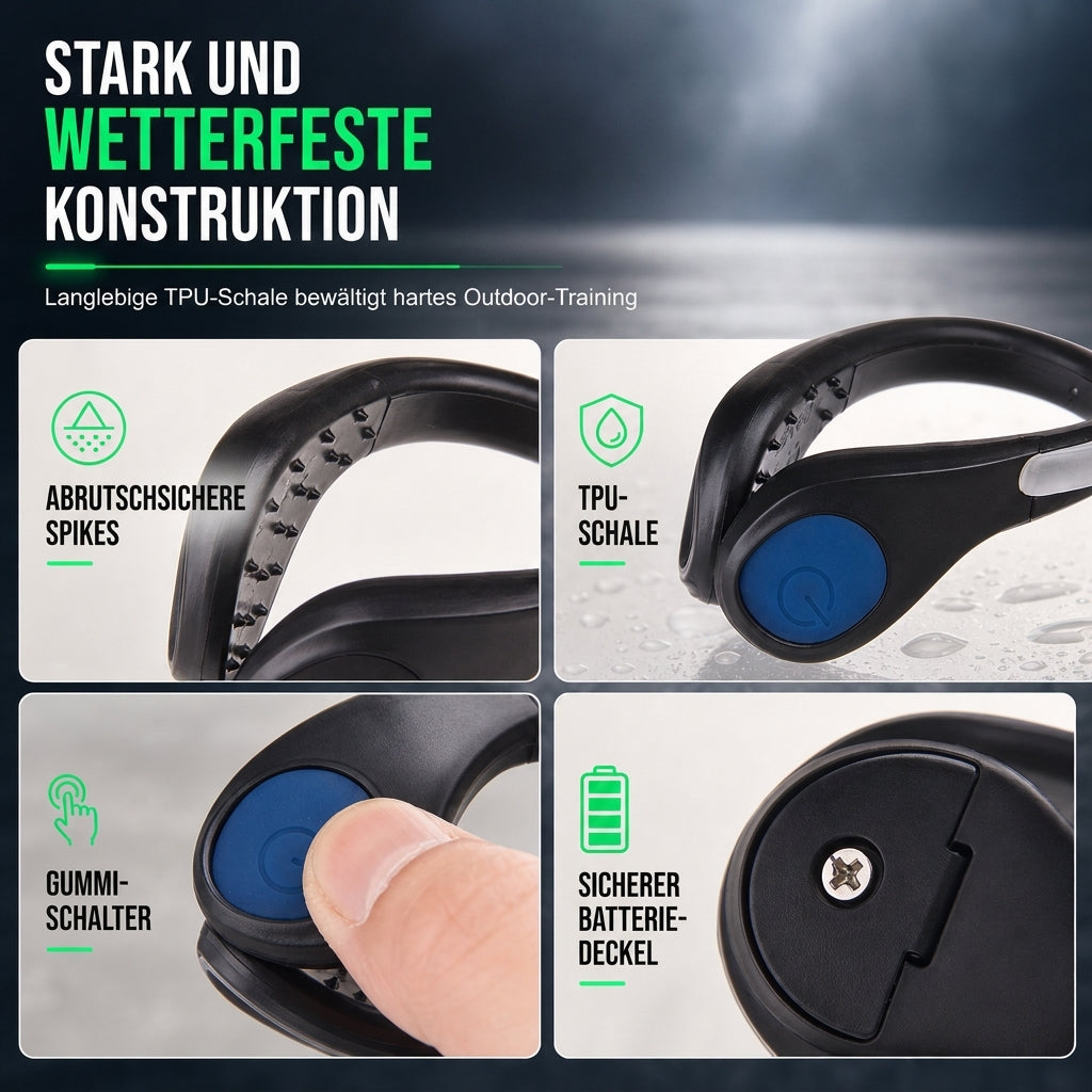 LED leuchtender Schuhclip Blitzende Sicherheitswarnleuchte für Nachtlaufen und Radfahren